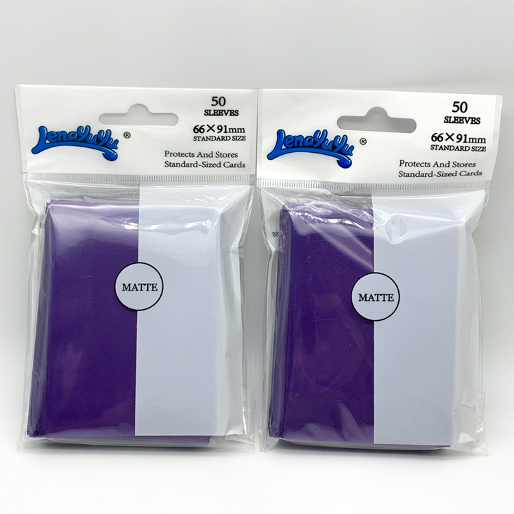 Lenayuyu 600pcs PROTECTOR Card Sleeves Purple 66mm*91mm Matte